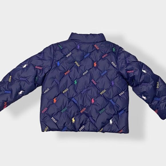 Polo Ralph Lauren Toddler Unisex Navy Logo Quilted Down Jacket size 2T New - Picture 8 of 12